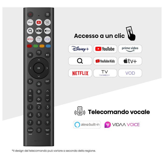Hisense smart tv 85 pollici 4K, 85A6Q, Direct-LED, Dolby Vision, HDR10+, VIDAA, Game Mode Plus, Wi-Fi, Bluetooth