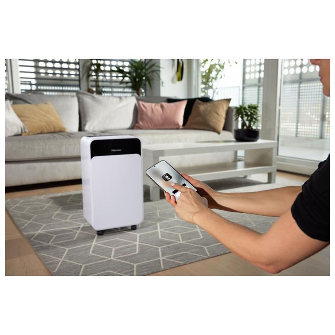 Hisense deumidificatore D16CW, 16 litri al giorno, wifi, timer, funzione asciugatura, silenzioso 40 dB, bianco