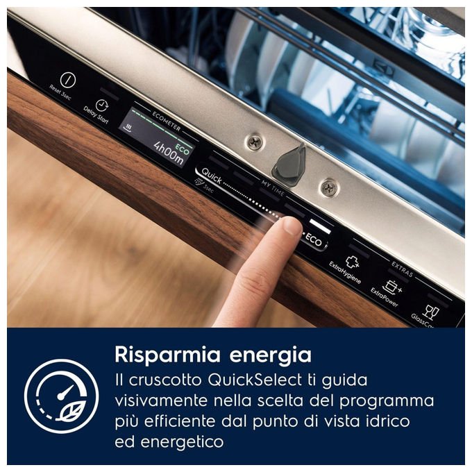 Electrolux lavastoviglie da incasso a scomparsa totale, EEA28400L, 14 coperti, 60 cm, classe C, AirDry, motore Inverter, 44 dB