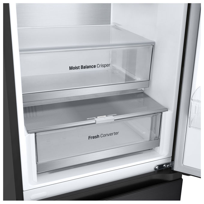 LG frigorifero combinato GBV5240DEP, 387L, classe D, Total No Frost, Fresh Converter, porte piatte, Matte Black