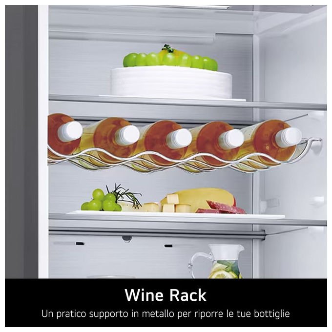 LG frigorifero combinato GBV5240DEP, 387L, classe D, Total No Frost, Fresh Converter, porte piatte, Matte Black