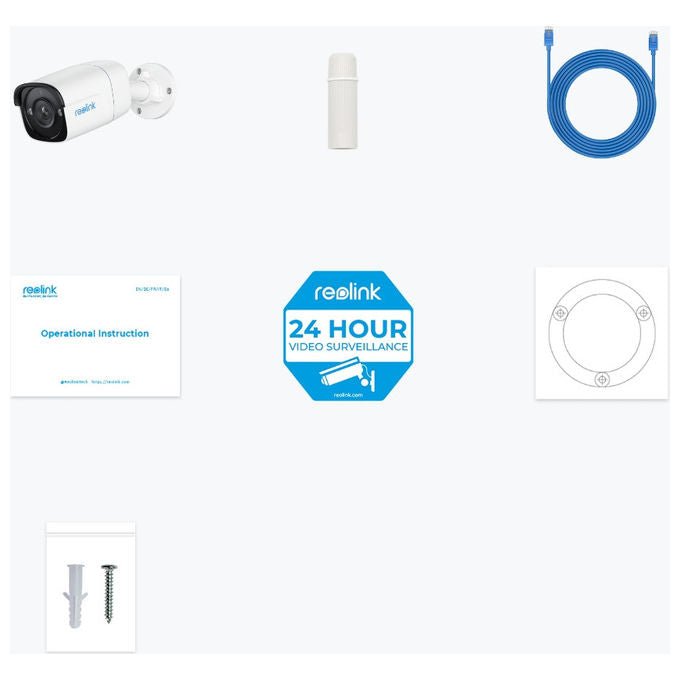 Reolink P320 telecamera IP PoE 5MP 2K+, uso interno ed esterno, visione notturna 30m, audio bidirezionale, IP66, microSD 256GB