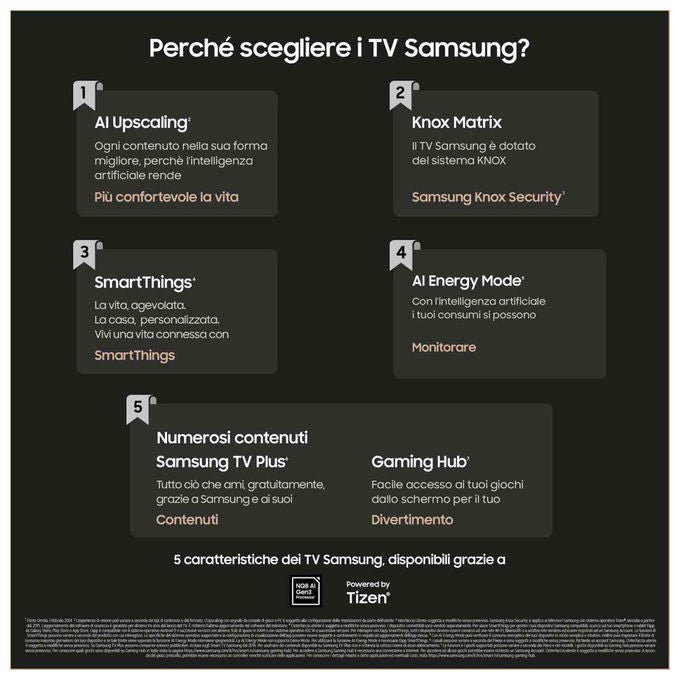 Samsung tv oled 48 pollici, 4k, processore NQ4 AI Gen2, HDR+, Motion Xcelerator 144Hz, Dolby Atmos, Smart Hub, Carbon Silver