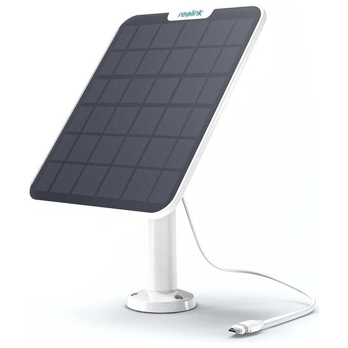 Reolink pannello solare 6 W, USB tipo-C, IP65, cavo 4 m, per telecamere a batteria, esterno, bianco
