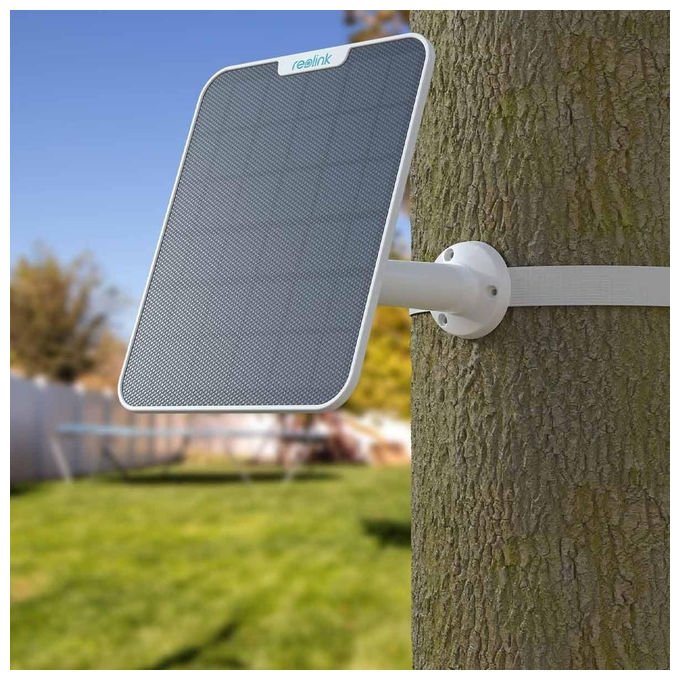 Reolink pannello solare 6 W, USB tipo-C, IP65, cavo 4 m, per telecamere a batteria, esterno, bianco