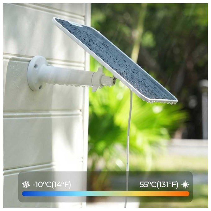 Reolink pannello solare 6 W, USB tipo-C, IP65, cavo 4 m, per telecamere a batteria, esterno, bianco