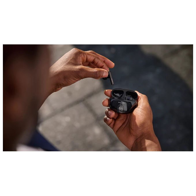 Philips TAT2520BK-00 auricolari wireless in-ear, cancellazione attiva del rumore, Bluetooth 5.4, IPX4, autonomia 20h, ricarica rapida, nero