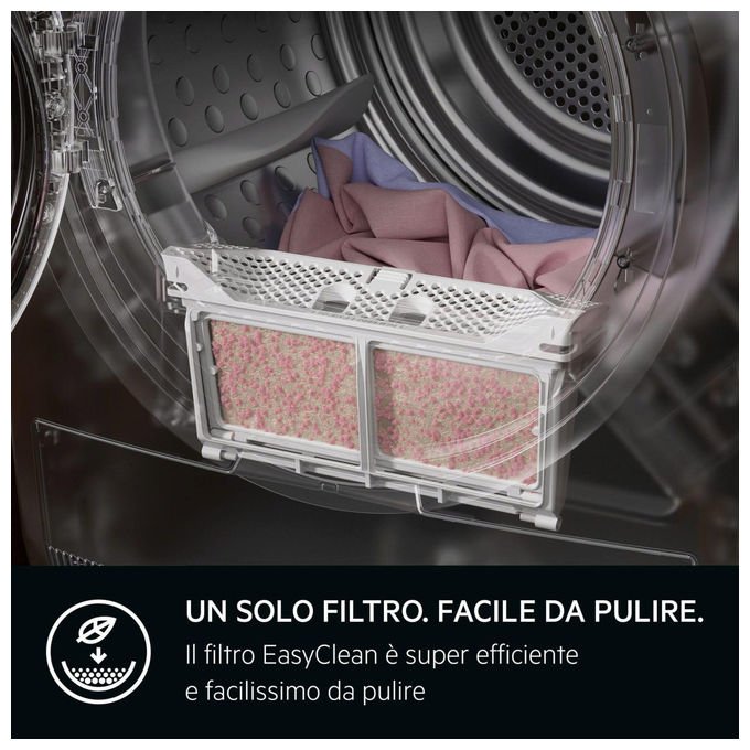 AEG asciugatrice Serie 8000 AbsoluteCare TR8HD9B, pompa di calore, 9 kg, classe B, motore inverter, libera installazione, bianco