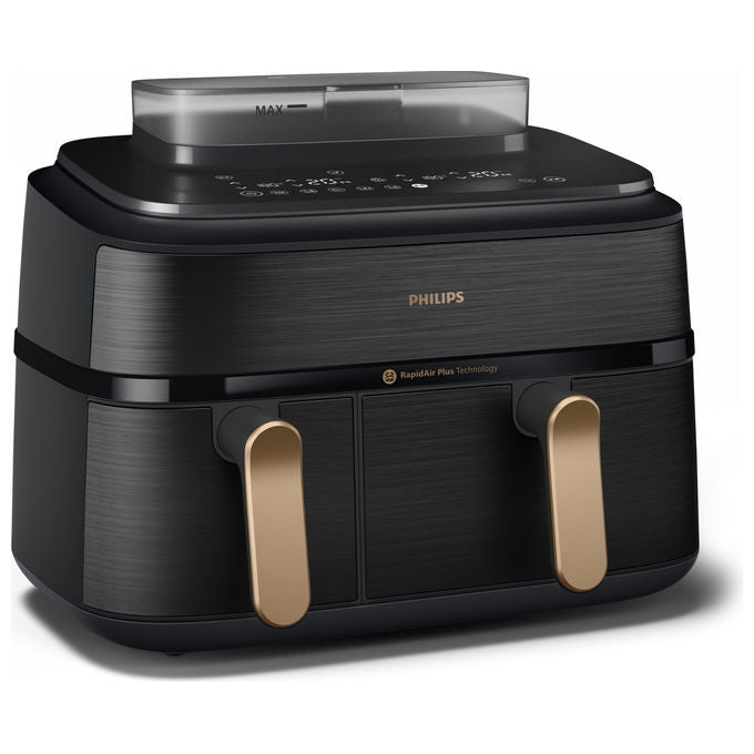 Philips friggitrice ad aria doppio cestello Serie 5000 NA552-00, 9 L, cottura a vapore, 2750 W, 12 programmi, touch, nero