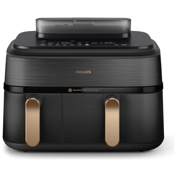 Philips friggitrice ad aria doppio cestello Serie 5000 NA552-00, 9 L, cottura a vapore, 2750 W, 12 programmi, touch, nero