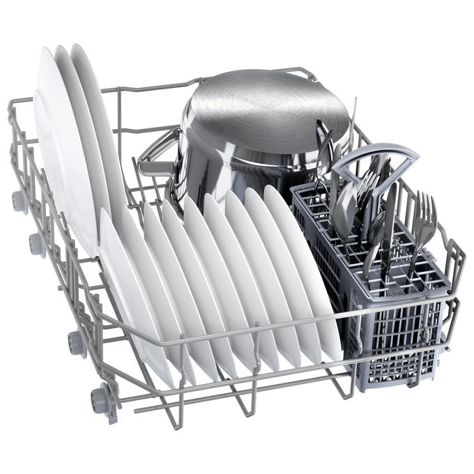 Bosch lavastoviglie a libera installazione 45 cm, SPS2HKI55E, acciaio anti-impronte, classe D, Home Connect, cestello regolabile