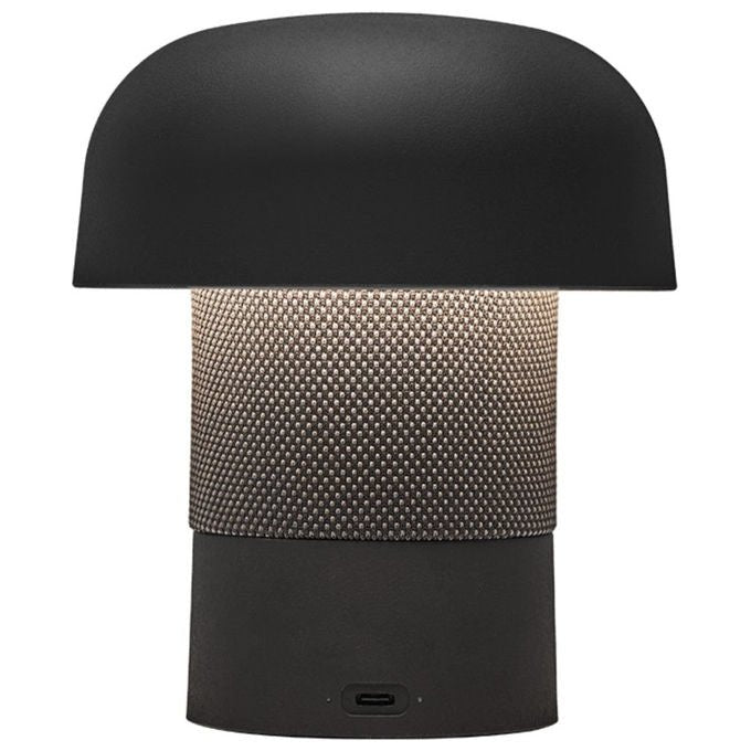 Kooduu Sensa Play Mini, lampada da tavolo con altoparlante Bluetooth, sound by JBL, LED dimmerabile, IP53, ricarica USB-C, antracite