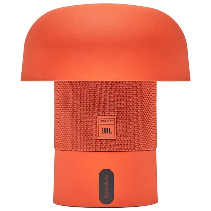 Kooduu Sensa Play Mini, altoparlante bluetooth con lampada LED, JBL, 8W, IP53, batteria ricaricabile USB-C, arancione
