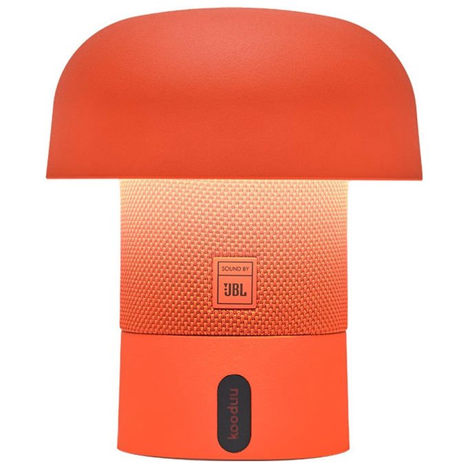 Kooduu Sensa Play Mini, altoparlante bluetooth con lampada LED, JBL, 8W, IP53, batteria ricaricabile USB-C, arancione