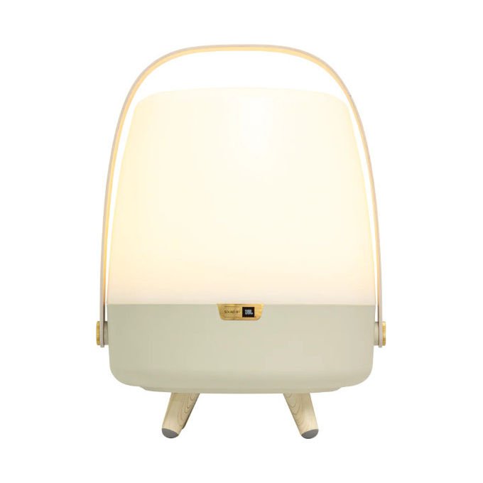 Kooduu Lite-up Play 2.0, lampada altoparlante bluetooth, suono JBL 10W, luce LED 2W, batteria 11h, TWS, USB-C, sabbia bianco legno