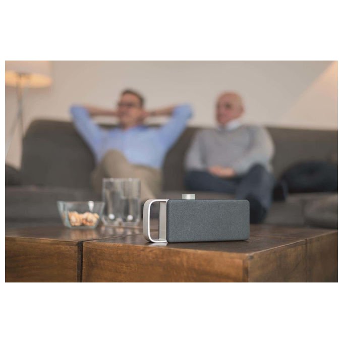 Faller Oskar amplificatore vocale per tv, wireless, ingresso ottico e aux, uscita cuffie, batteria 16h, grigio alluminio