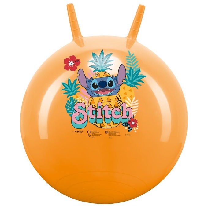 John palla da salto Disney Stitch, gonfiabile con maniglie antiscivolo, diametro 45-50 cm, arancione perlato, 50 kg