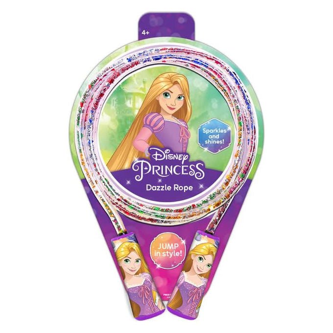 John corda da salto Disney Princess con glitter, Rapunzel e Ariel, 2 metri, per bambine, colori assortiti