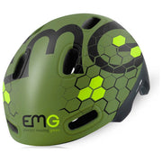EMG casco demi jet HM 09 powered by Givi, unisex, luce led posteriore, visiera rimovibile, nero verde cachi