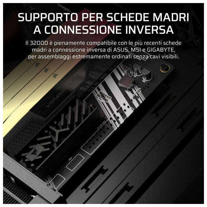 Corsair 3200D RS, case PC mid tower, 3 ventole RS120 incluse, radiatore 360 mm, scheda madre connessione inversa, vetro temperato, nero