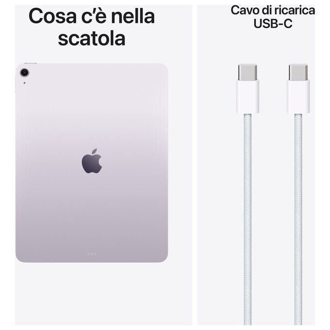 Apple iPad Air 13 pollici, chip M4, 512GB, Wi-Fi 7, display Liquid Retina, Apple Intelligence, Touch ID, viola