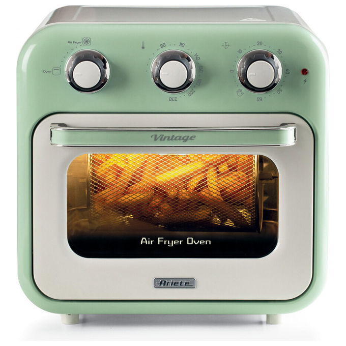 Ariete friggitrice ad aria e forno vintage 4632, 2in1, 16L, 1400W, temperatura 80-230°C, timer 60 min, verde