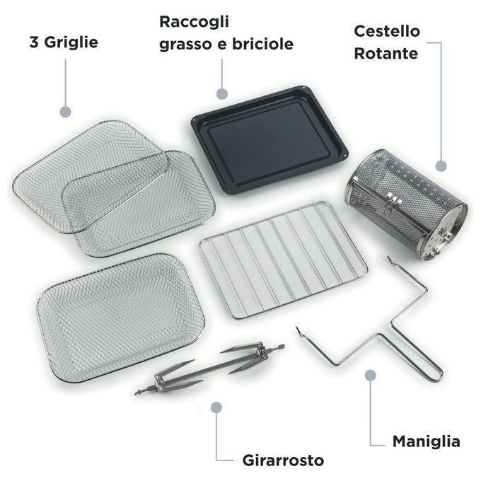 Ariete friggitrice ad aria e forno vintage 4632, 2in1, 16L, 1400W, temperatura 80-230°C, timer 60 min, verde
