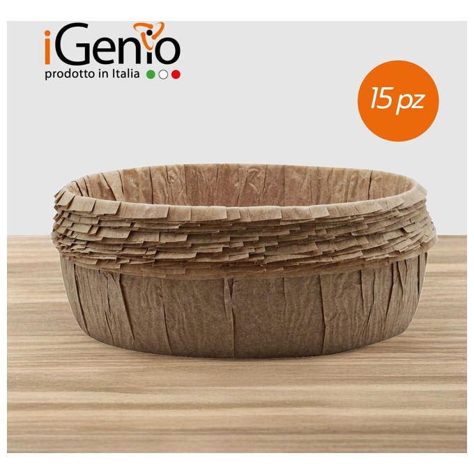 Igenio cestelli in carta siliconata per friggitrice ad aria, Ø 23 cm, 15 pezzi, riutilizzabili fino a 7 volte, bordi rinforzati, certificati uso alimentare