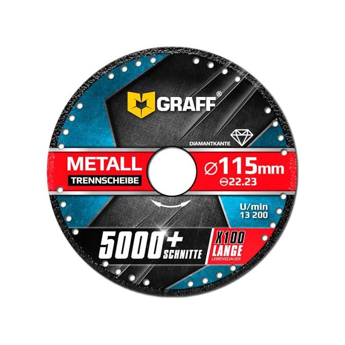 Ecef disco diamantato 115 mm per taglio metalli, foro 22,23 mm, acciaio inox ferro alluminio, smerigliatrice angolare