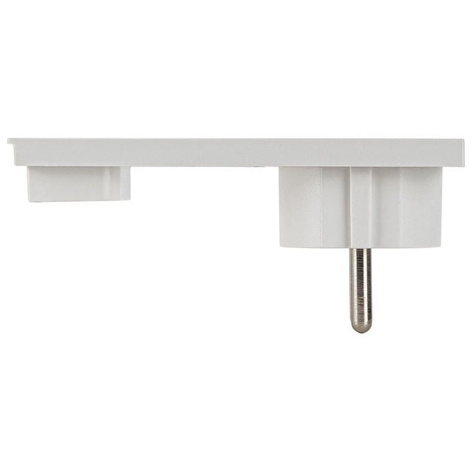 Fanton spina Schuko salvaspazio 2P+T 16A, smontabile angolata, modello Clock 80150, bianco, 250V, IP20