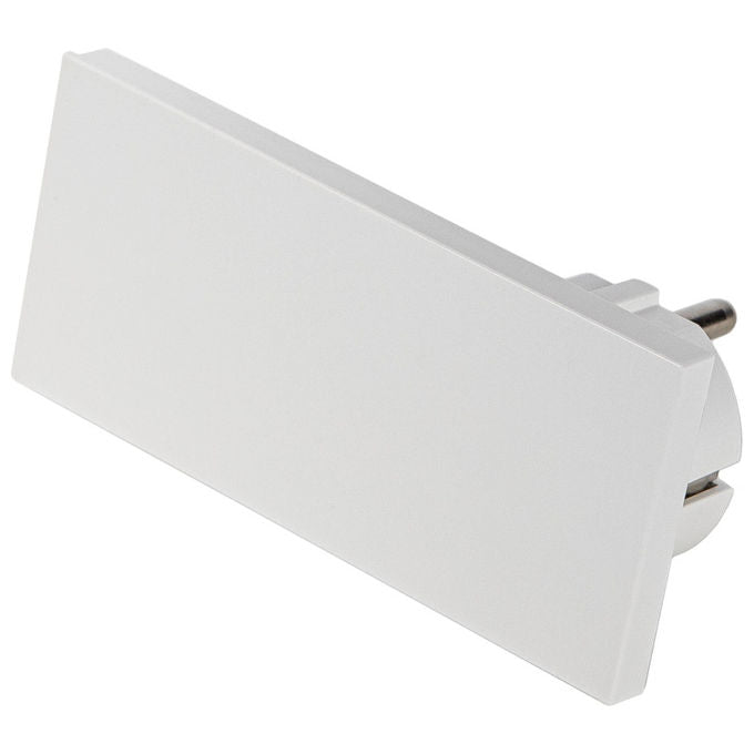 Fanton spina Schuko salvaspazio 2P+T 16A, smontabile angolata, modello Clock 80150, bianco, 250V, IP20