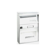 Alubox cassetta postale Effe T Evo, bianco, lamiera elettrozincata, cilindro sicurezza con 2 chiavi, interno e esterno