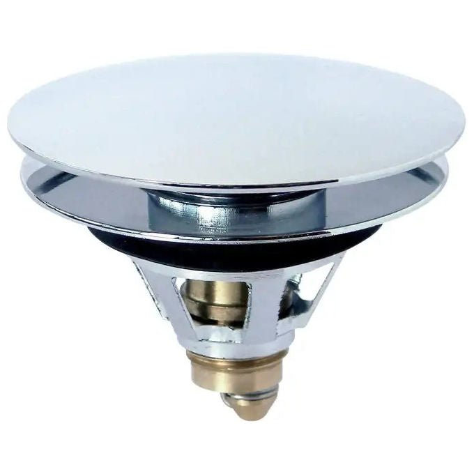 Tecom tappo saltarello universale click clack, ottone cromato, pilette 1 1-4, estraibile, lavabo e bidet, DTSUACR