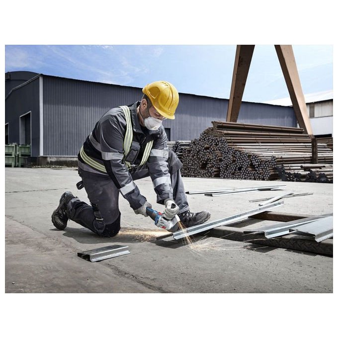 Bosch smerigliatrice angolare a batteria GWS 18V-8 Professional, brushless, 125 mm, 18V, 800W equivalenti, valigetta L-BOXX