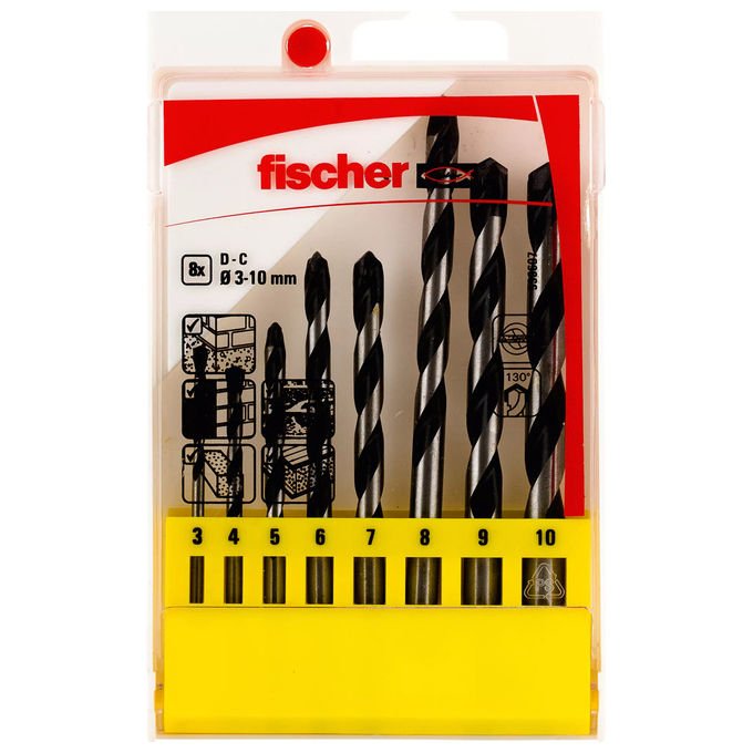 Fischer punta per calcestruzzo sdx 4mm, attacco cilindrico, 2 taglienti, carburo di tungsteno, muratura, 75mm