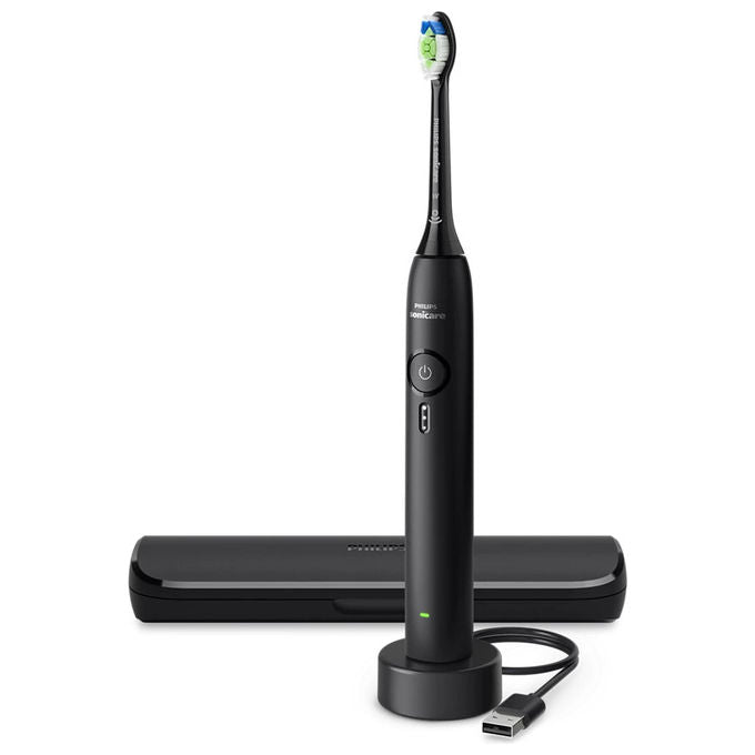 Philips Sonicare 3100 spazzolino elettrico sonico HX4033-32, sensore di pressione, timer, 31000 movimenti al minuto, nero
