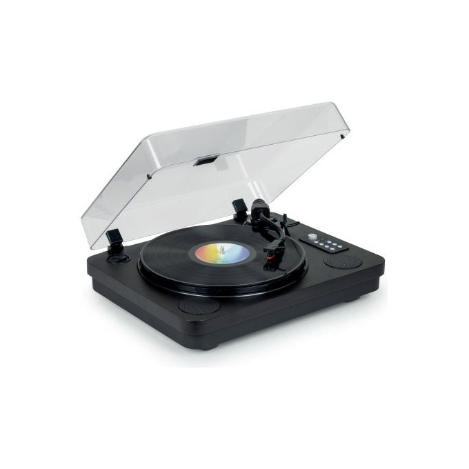 Thomson TT650BT, giradischi Bluetooth con altoparlanti integrati, 33 45 78 giri, registrazione USB, RCA, arresto automatico, nero