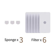 Enabot kit filtri di ricambio per fontana Rola Smart Cat, 6 filtri e 3 spugne, per gatti e cani, bianco