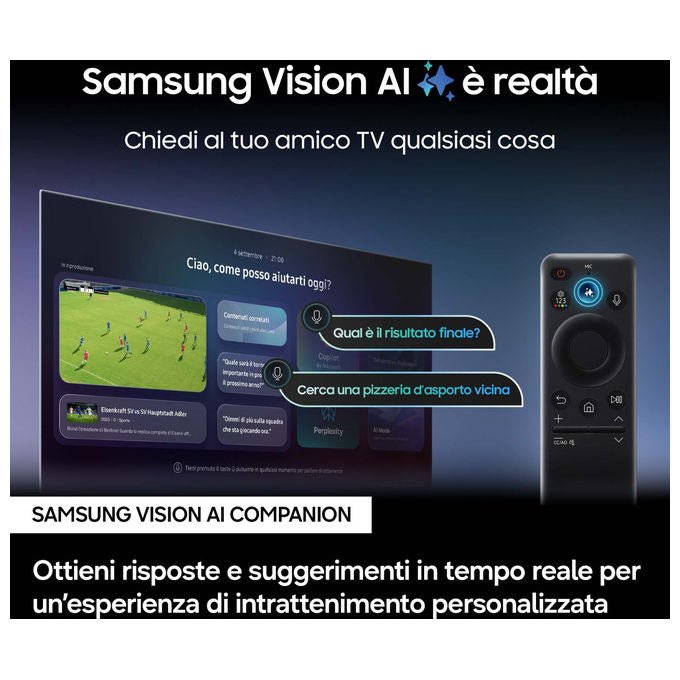Samsung smart tv Neo QLED 65 pollici, QE65QN70FAUXZT, 4K Mini LED, processore NQ4 AI Gen2, Motion Xcelerator 144Hz, Neo Quantum HDR, AirSlim, 2025