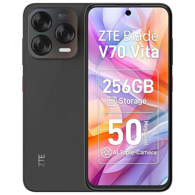 ZTE Blade V70 Vita smartphone, 6,7 pollici 120Hz, 4+256 GB, batteria 5000 mAh, fotocamera 50 MP, dual sim, grigio