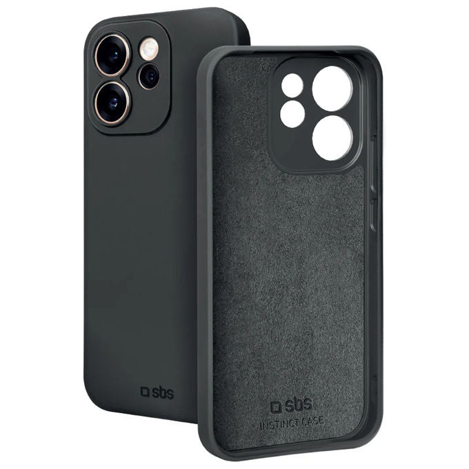 SBS cover Instinct per Oppo Reno 15F e 15FS, TPU e microfibra, compatibile ricarica wireless, protezione tasti, nera