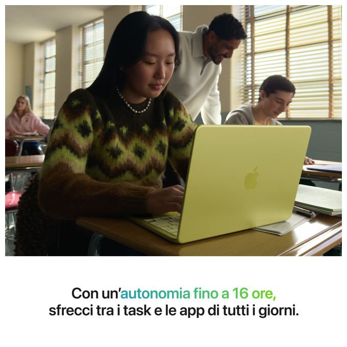 Apple MacBook Neo 13'', chip A18 Pro, cpu 6 core, gpu 5 core, 8GB memoria unificata, SSD 512GB, Touch ID, rosa pastello