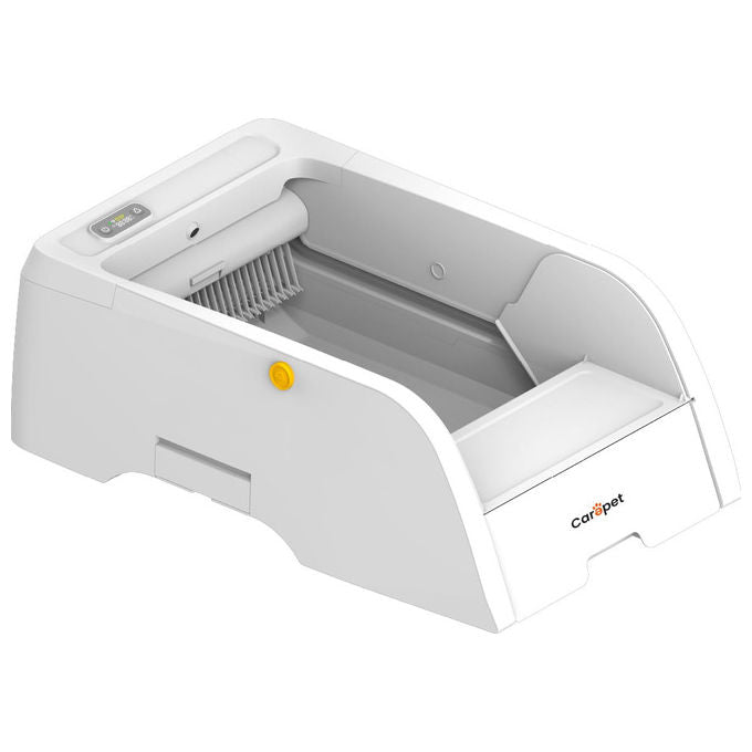 Carepet lettiera autopulente C102WC, fotocamera integrata, controllo app, riconoscimento multi-gatto, disinfezione UV, sensori infrarossi, bianco