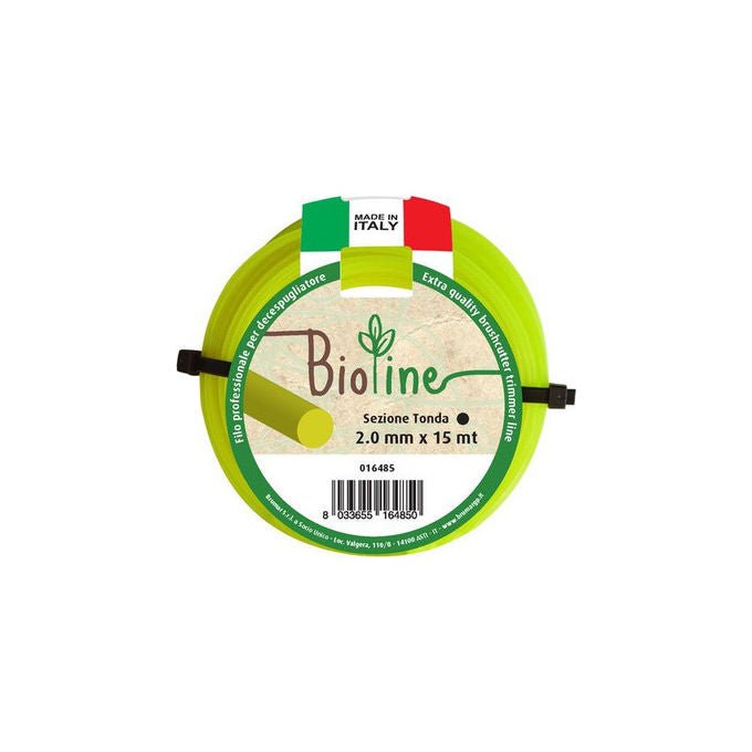 Brumar filo decespugliatore Bioline, giallo, diametro 2 mm, lunghezza 15 m, ricambio per tagliaerba
