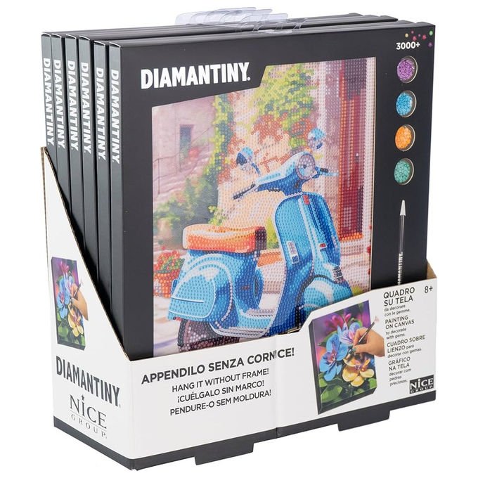Nice Diamantiny Level Up, kit crystal art mosaico con gemme 3D, tema food, 3000 gemme, quadretto 21x29,5 cm, dai 8 anni