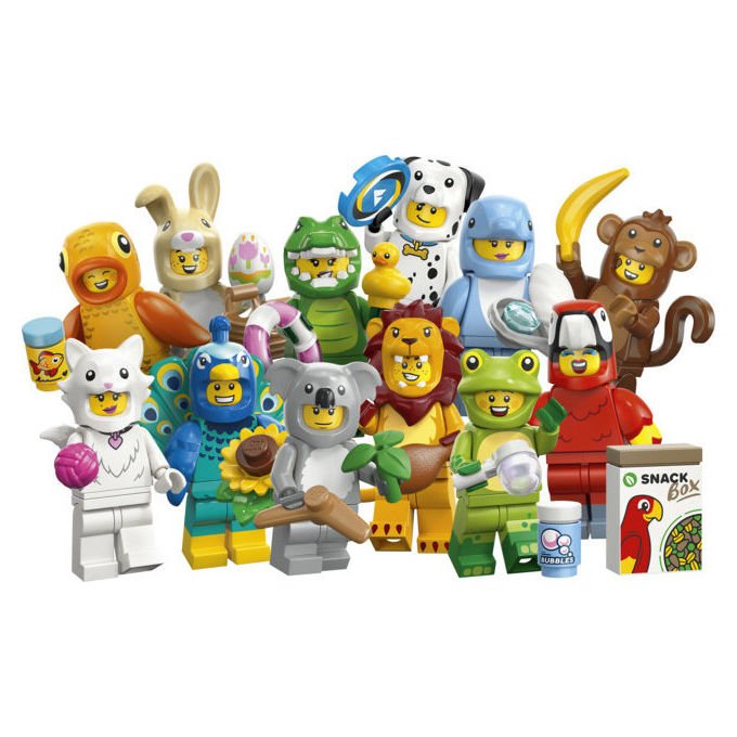 Lego minifigures serie animali 28, 71051, mystery box, 12 personaggi collezionabili in costume, accessori inclusi, eta' 5+