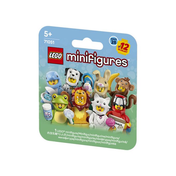 Lego minifigures serie animali 28, 71051, mystery box, 12 personaggi collezionabili in costume, accessori inclusi, eta' 5+