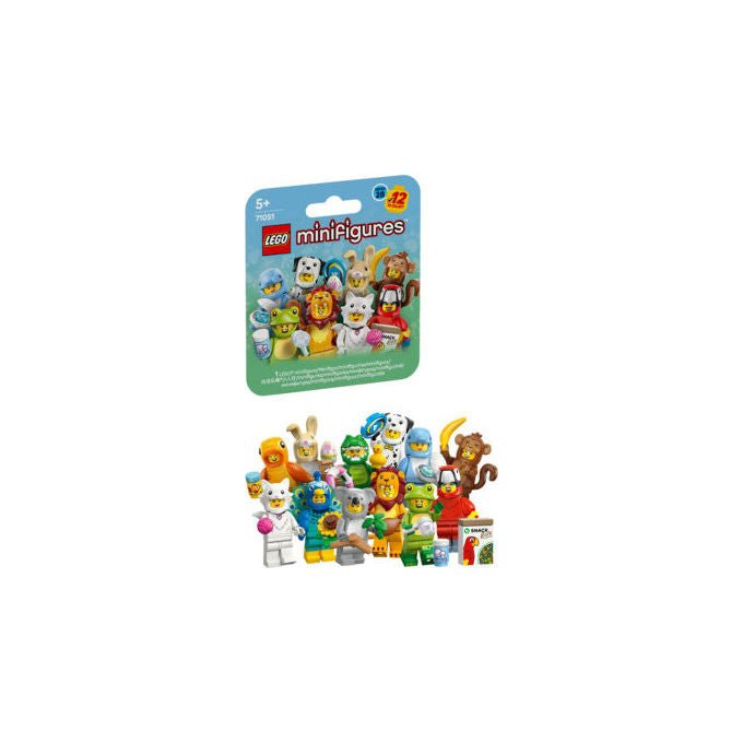 Lego minifigures serie animali 28, 71051, mystery box, 12 personaggi collezionabili in costume, accessori inclusi, eta' 5+