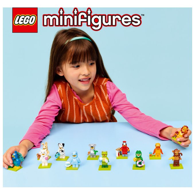 Lego minifigures serie animali 28, 71051, mystery box, 12 personaggi collezionabili in costume, accessori inclusi, eta' 5+