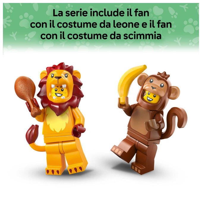 Lego minifigures serie animali 28, 71051, mystery box, 12 personaggi collezionabili in costume, accessori inclusi, eta' 5+